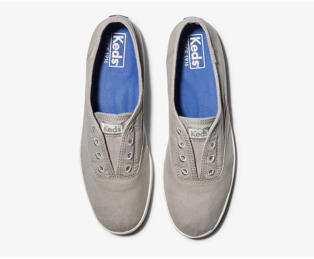 Slip On Γυναικεια - Keds Chillax Seasonal Washable - Γκρι - LPBVG0985